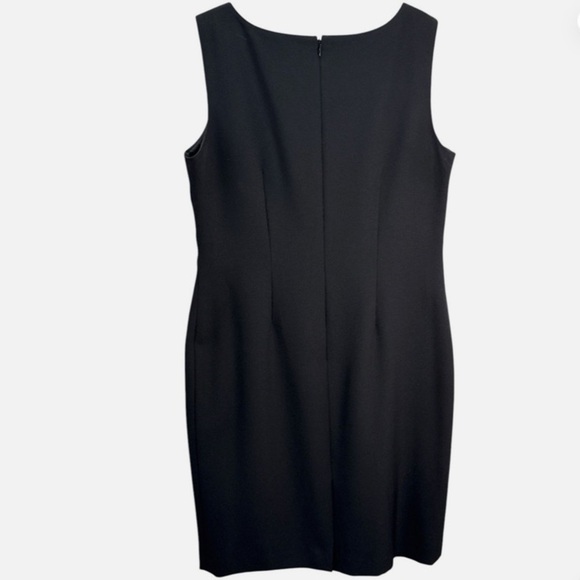 Kasper Elegant Evening Dress Classic Knee Length Sleeveless Studs 12P Black Goth - Picture 2 of 13